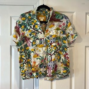 Anthropologie Maeve Lemon Print Shirt